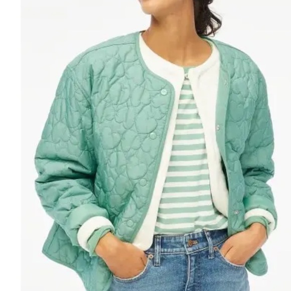 J.Crew Factory Quilted Heart Jacket Lightweight - Picture 12 of 12
